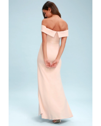 Song of Love Blush Pink Off-the-Shoulder Maxi Dress